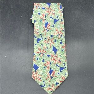 Paul Stuart Green and Blue Floral Tie